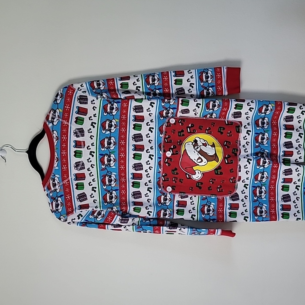 3/$20🎉 Buc-ee’s Christmas Beaver Pajamas One-Piece Footless Zip Santa Holiday - Picture 1 of 4